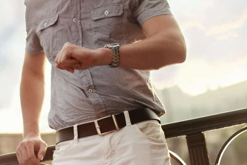 a man checking his watch
