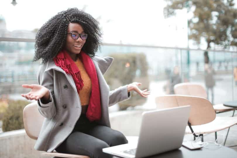 Woman on videoconference